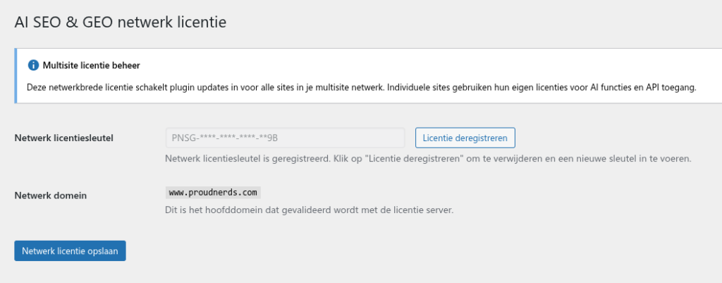 Multisite licentiebeheer