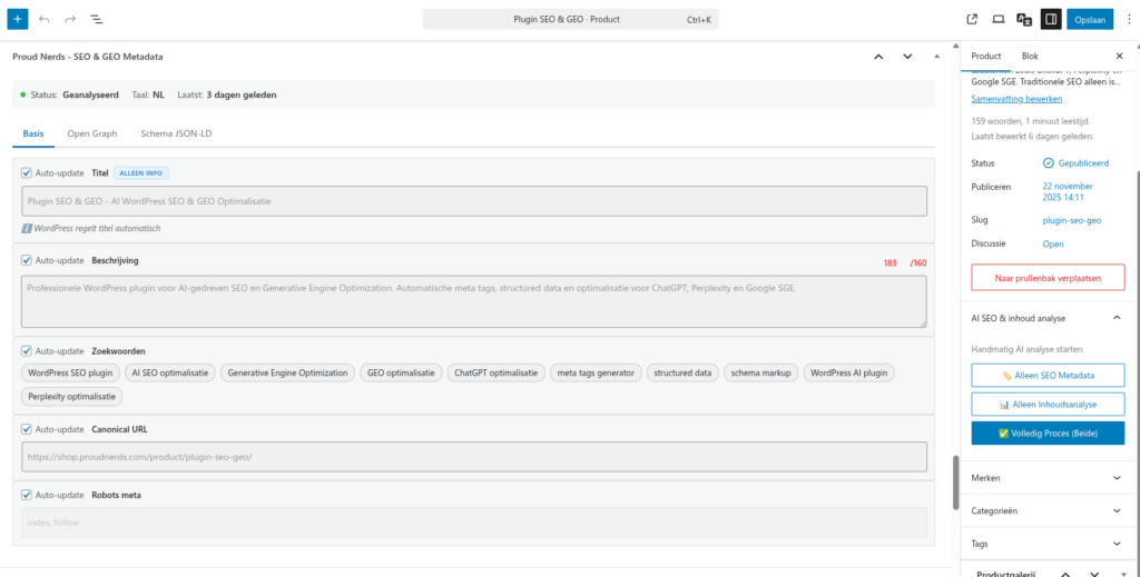 Metadata generatie basis info (Gutenberg)